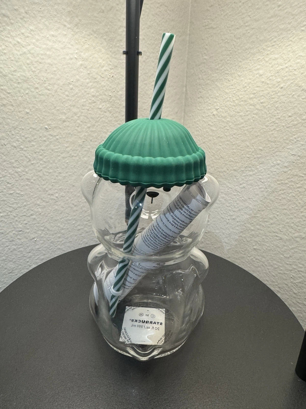 BEARISTA BEAR Glass Jar Cold Cup Tumbler Straw