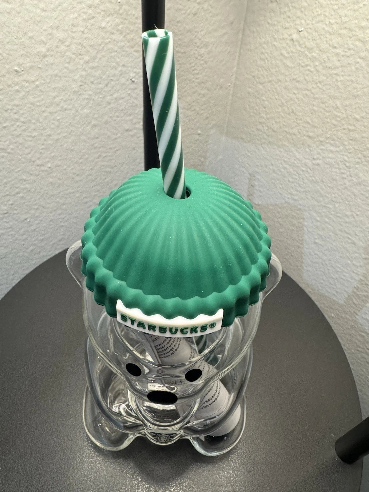 BEARISTA BEAR Glass Jar Cold Cup Tumbler Straw