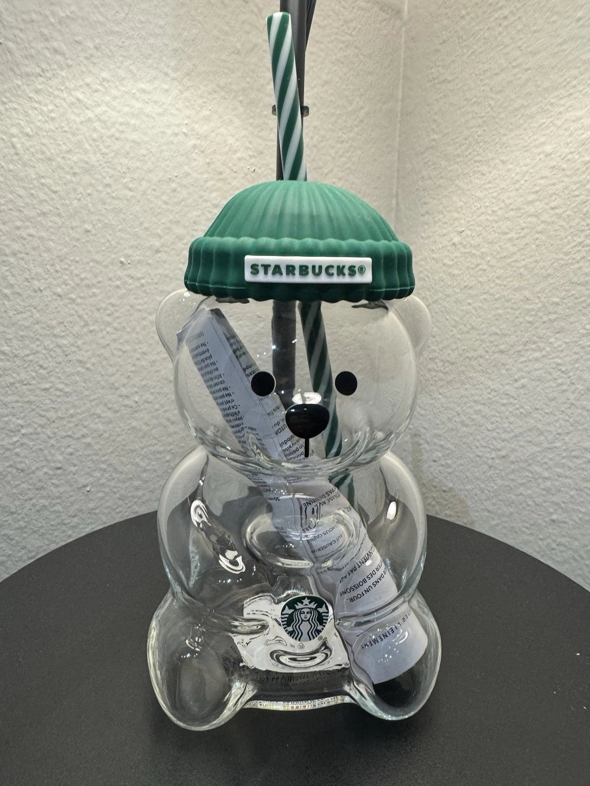 BEARISTA BEAR Glass Jar Cold Cup Tumbler Straw