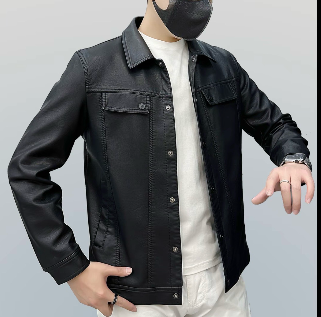 New Autumn Men's Leather Jacket, (High Quality 100% Guaranty)